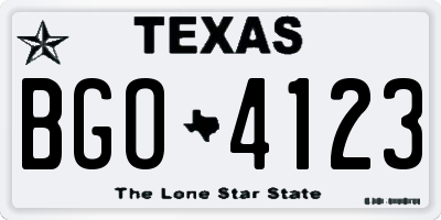 TX license plate BGO4123