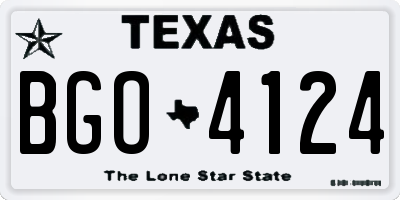 TX license plate BGO4124