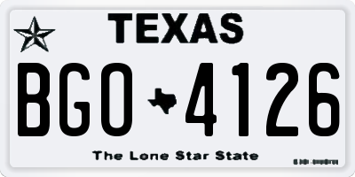 TX license plate BGO4126