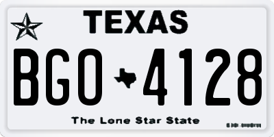 TX license plate BGO4128