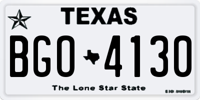 TX license plate BGO4130