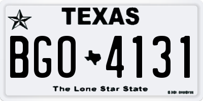 TX license plate BGO4131