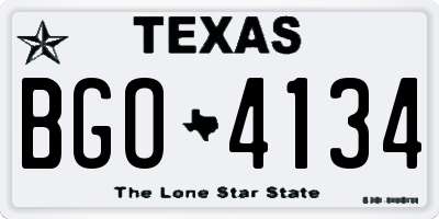 TX license plate BGO4134