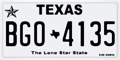 TX license plate BGO4135