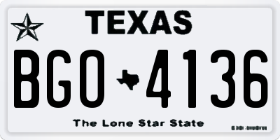 TX license plate BGO4136