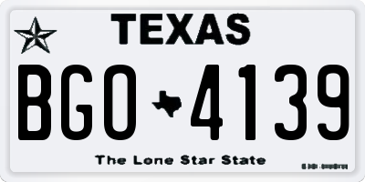 TX license plate BGO4139