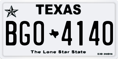 TX license plate BGO4140