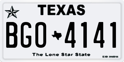 TX license plate BGO4141