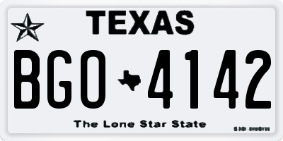 TX license plate BGO4142