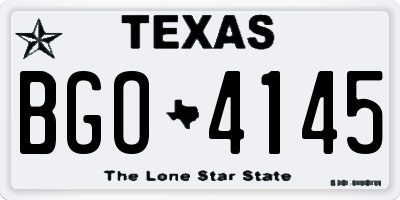 TX license plate BGO4145