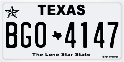 TX license plate BGO4147