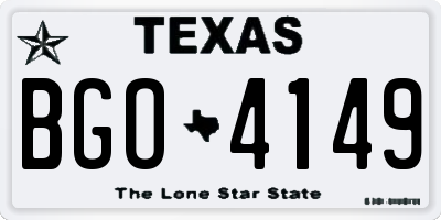 TX license plate BGO4149