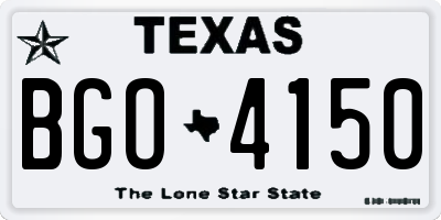 TX license plate BGO4150