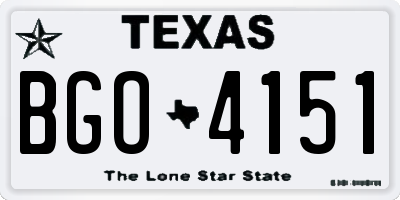 TX license plate BGO4151