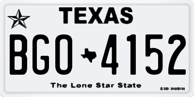 TX license plate BGO4152