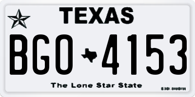 TX license plate BGO4153