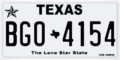 TX license plate BGO4154
