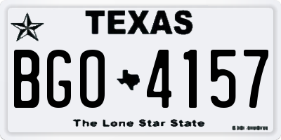 TX license plate BGO4157