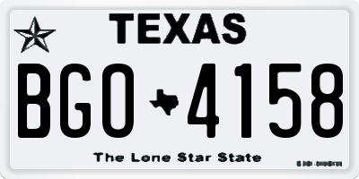 TX license plate BGO4158