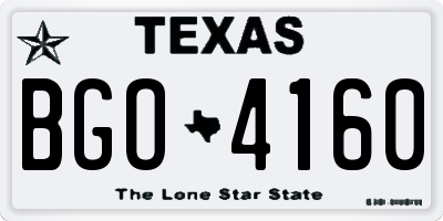 TX license plate BGO4160