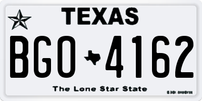 TX license plate BGO4162