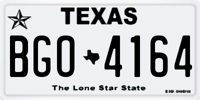 TX license plate BGO4164