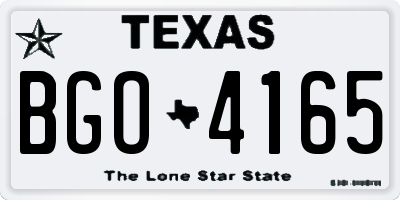 TX license plate BGO4165