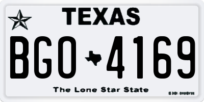 TX license plate BGO4169