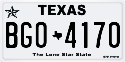 TX license plate BGO4170