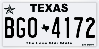 TX license plate BGO4172
