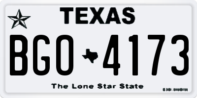 TX license plate BGO4173