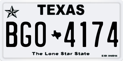 TX license plate BGO4174
