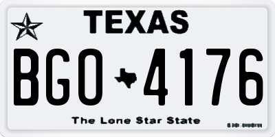 TX license plate BGO4176