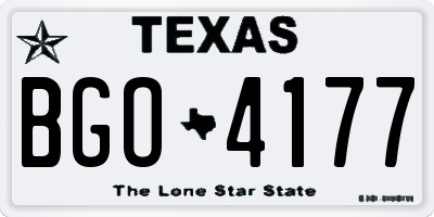 TX license plate BGO4177