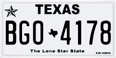 TX license plate BGO4178