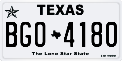 TX license plate BGO4180