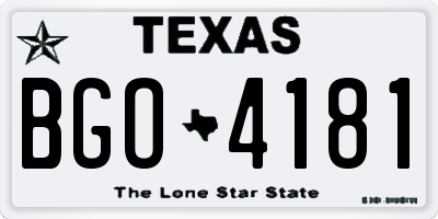 TX license plate BGO4181