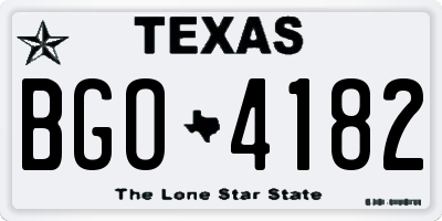 TX license plate BGO4182