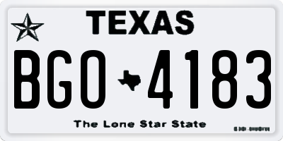 TX license plate BGO4183