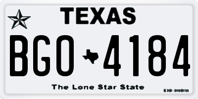 TX license plate BGO4184
