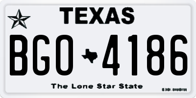 TX license plate BGO4186