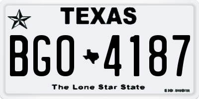 TX license plate BGO4187