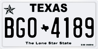 TX license plate BGO4189