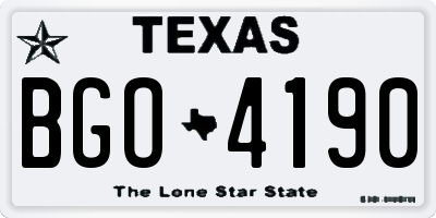 TX license plate BGO4190