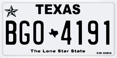 TX license plate BGO4191