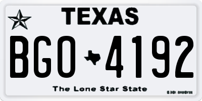 TX license plate BGO4192