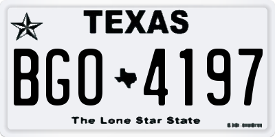 TX license plate BGO4197