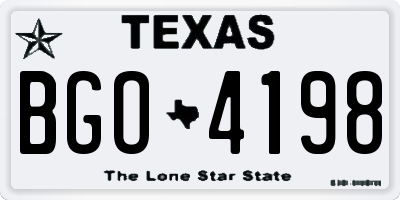TX license plate BGO4198