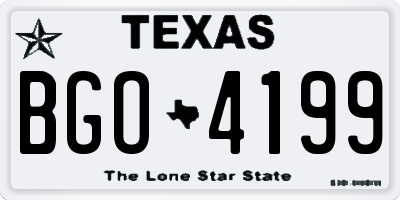 TX license plate BGO4199