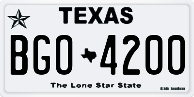 TX license plate BGO4200